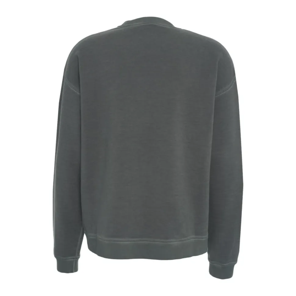Grauer Sweatshirt Lockerer Schnitt Logo-Druck