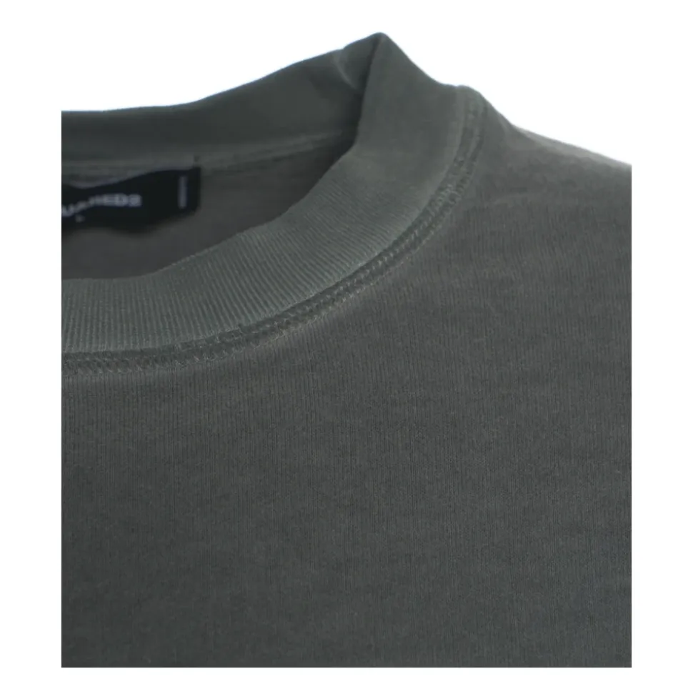 Grauer Sweatshirt Lockerer Schnitt Logo-Druck