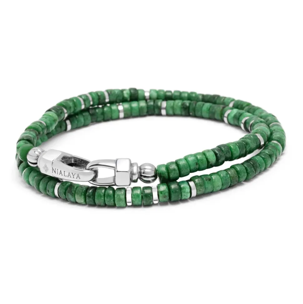 Green Malachite Heishi Wrap Bracelet