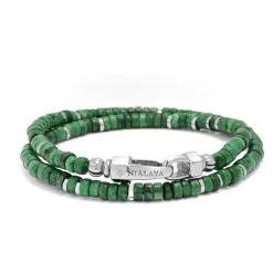 Green Malachite Heishi Wrap Bracelet