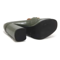 Grüne Alsen Lederschuhe, 10cm Absatz