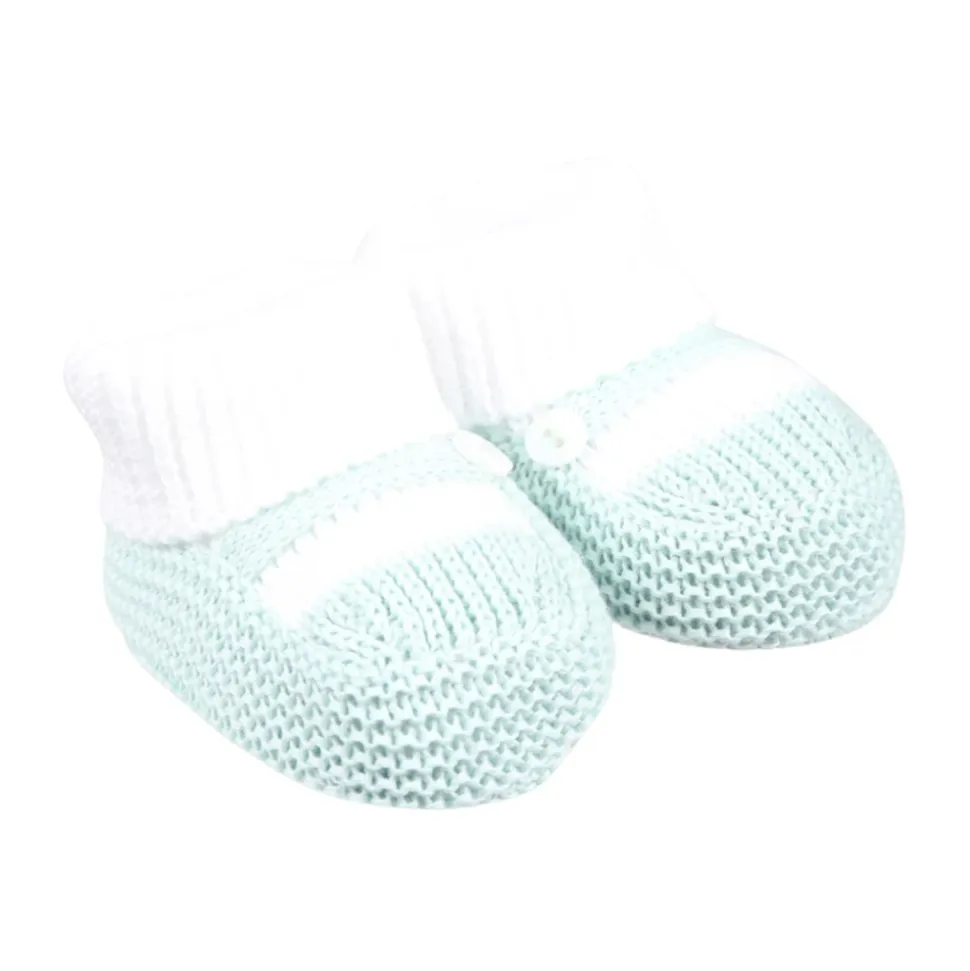 Grüne Baumwollschuhe mit Knopfdetail