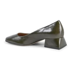 Grüne Blockabsatz Ballerina Pumps