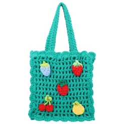 Grüne gehäkelte Berry Handtasche