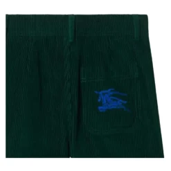 Grüne gerippte Samthose