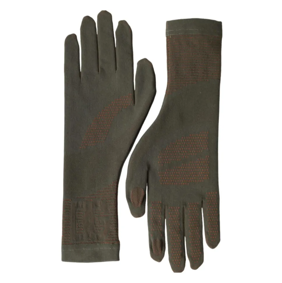 Grüne Gestrickte Handgelenklänge Handschuhe