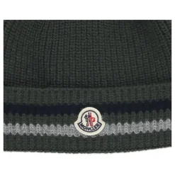 Grüne Kinder Beanie mit Logo-Patch