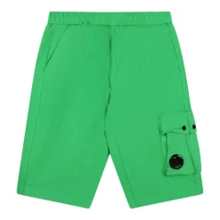 Grüne Kinder-Shorts mit Beintasche