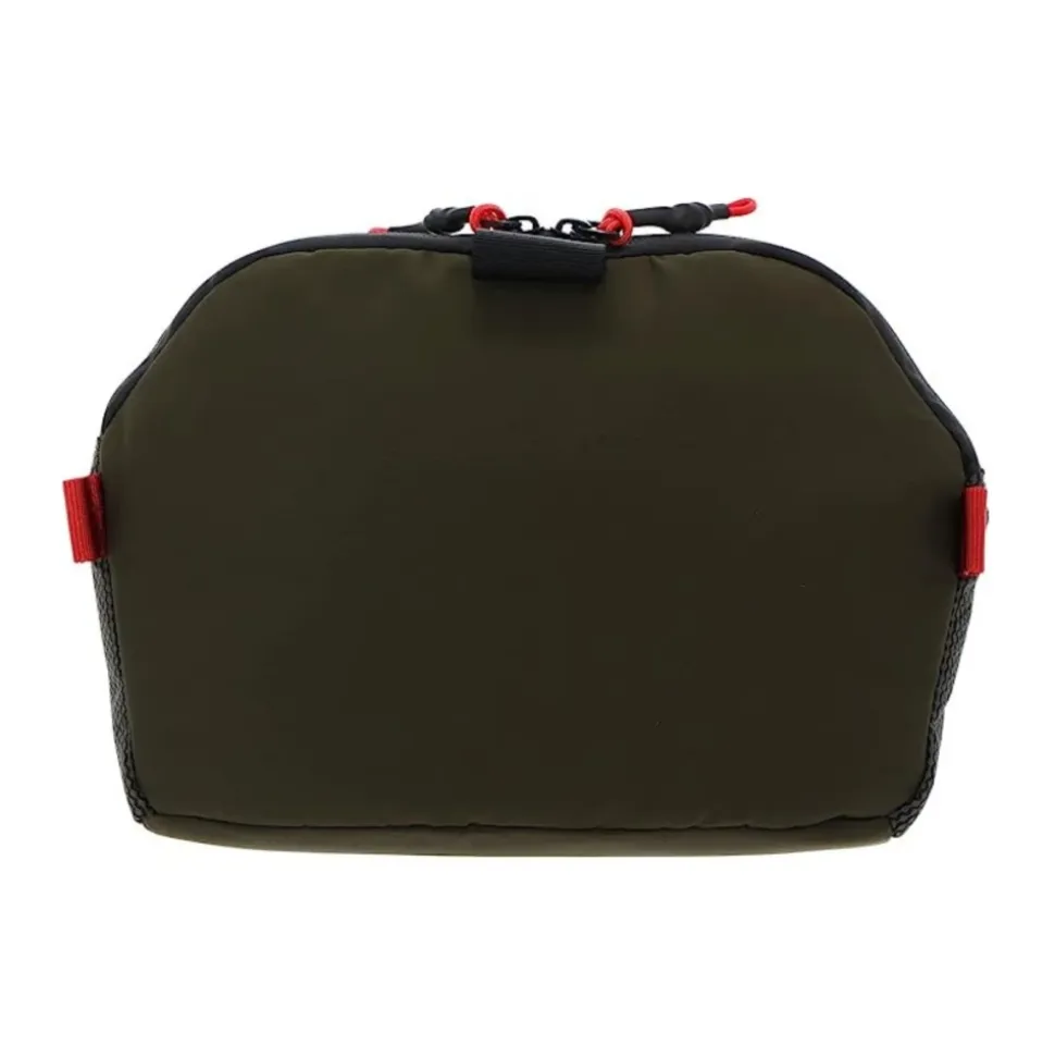 Grüne Leder Unisex Kulturtasche für Reisen