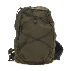 Grüne Schultertasche mit Linsendetail