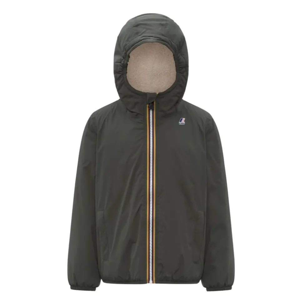 Grüne Wasserdichte Jacke mit Sherpa-Futter