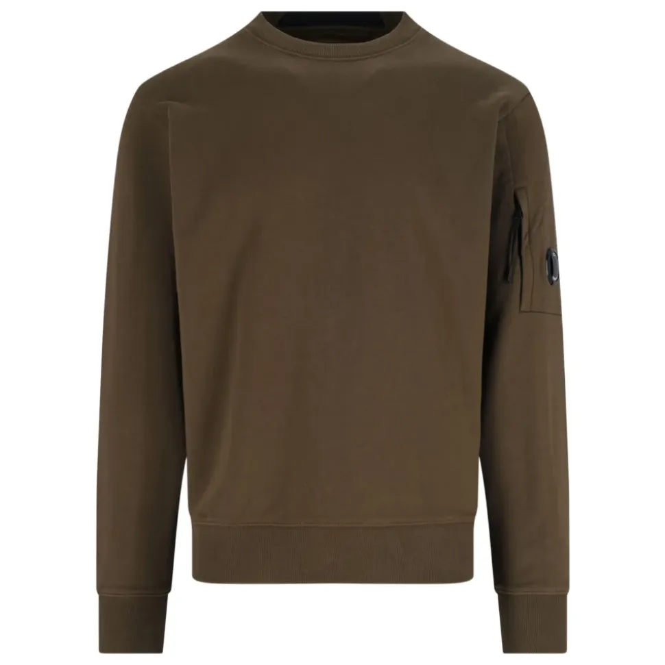 Grüner Crewneck-Sweatshirt mit Reißverschlusstasche