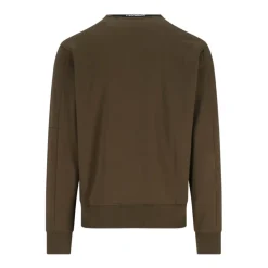 Grüner Crewneck-Sweatshirt mit Reißverschlusstasche