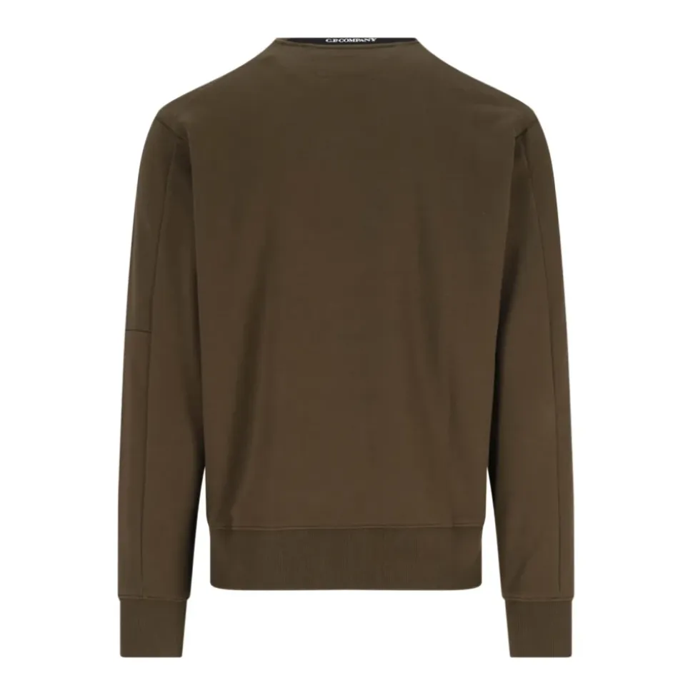 Grüner Crewneck-Sweatshirt mit Reißverschlusstasche