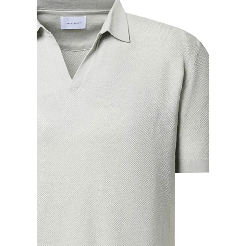 Grünes Baumwoll- und Leinenpolo-Shirt
