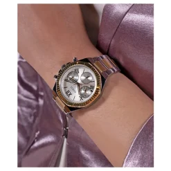 Guess Damen Multifunktionsuhr EQUALITY GW0769L3 Silber und Gold