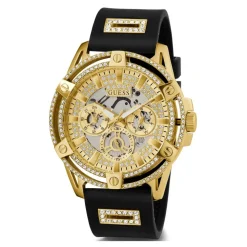 Guess Herren Multifunkion Armbanduhr King schwarz, gold 48 mm GW0537G2