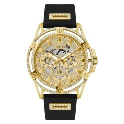 Guess Herren Multifunkion Armbanduhr King schwarz, gold 48 mm GW0537G2