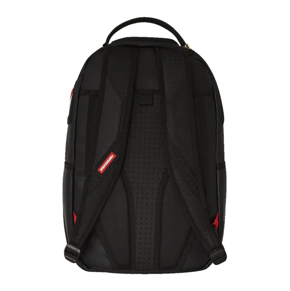 Gummizähne Haifischrucksack in Schwarz Rot