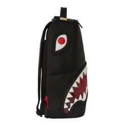 Gummizähne Haifischrucksack in Schwarz Rot