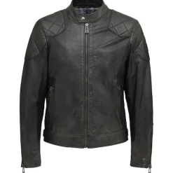 Hand Waxed Lederjacke in Schwarz