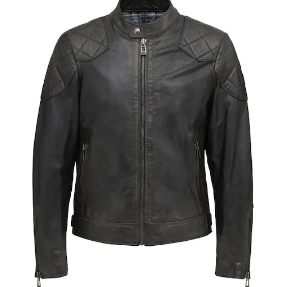 Hand Waxed Lederjacke in Schwarz