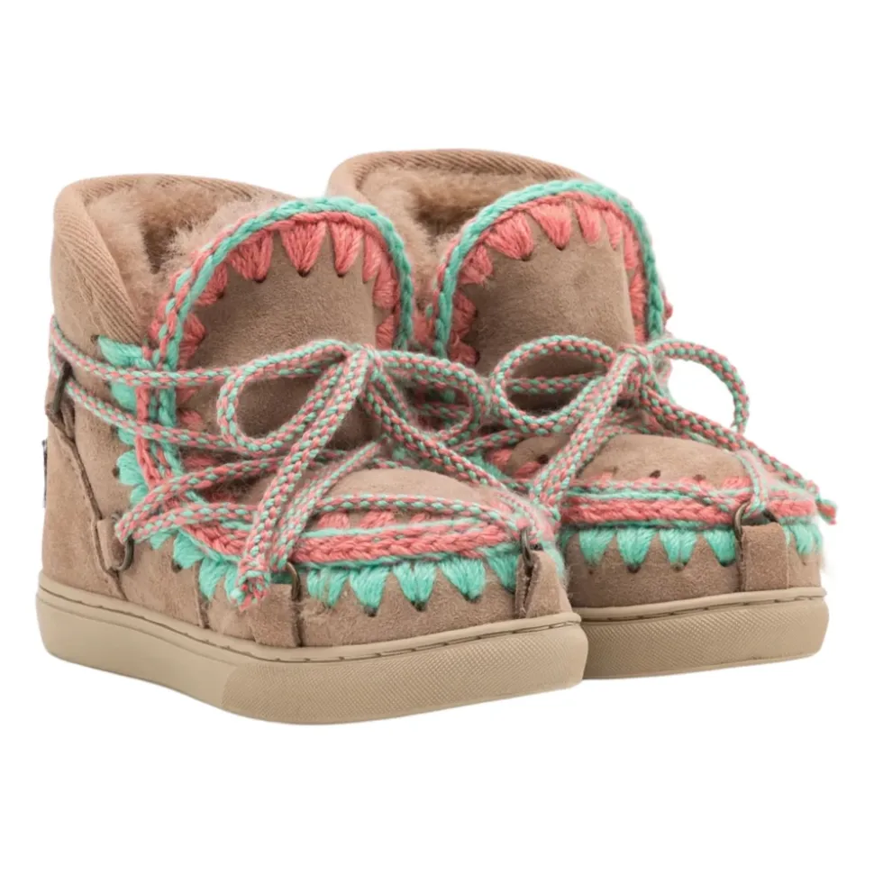 Handgemachte Beige Kinder Eskimo Schuhe