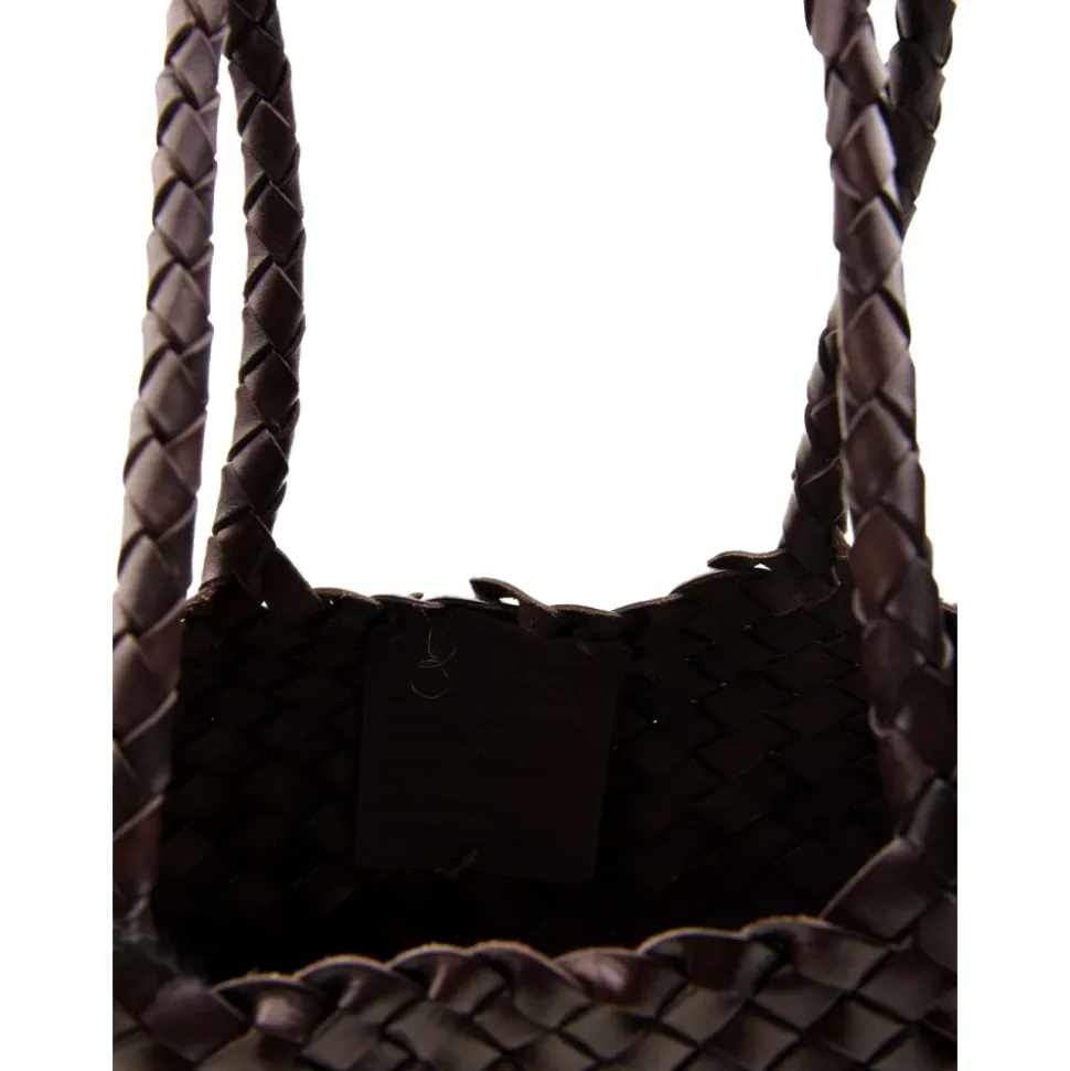 Handgewebte Lederkreuztasche