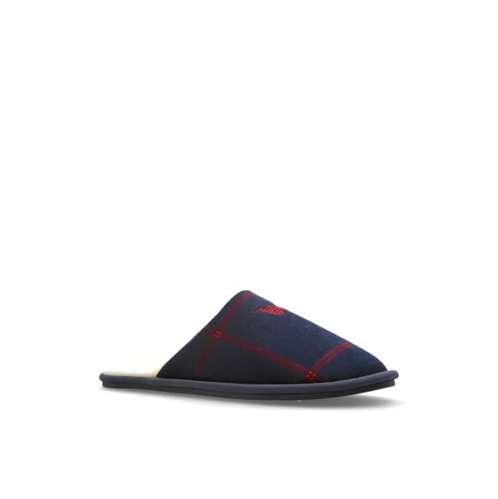 Hausschuhe aus Flanell mit Tartanmuster