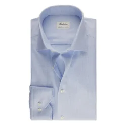 Hellblau kariertes Twill-Hemd