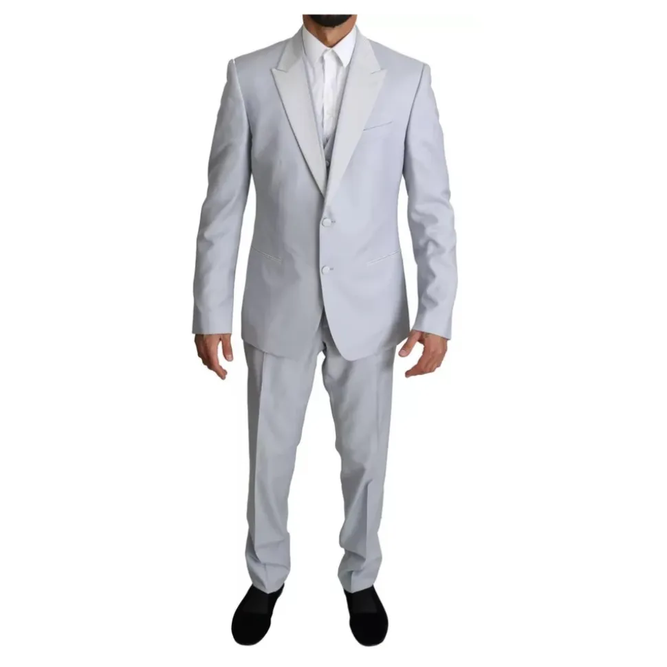 Hellblauer Slim Fit Wollanzug