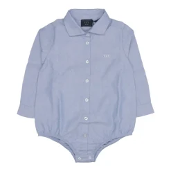 Hellblaues Baumwoll-Bodysuit-Shirt