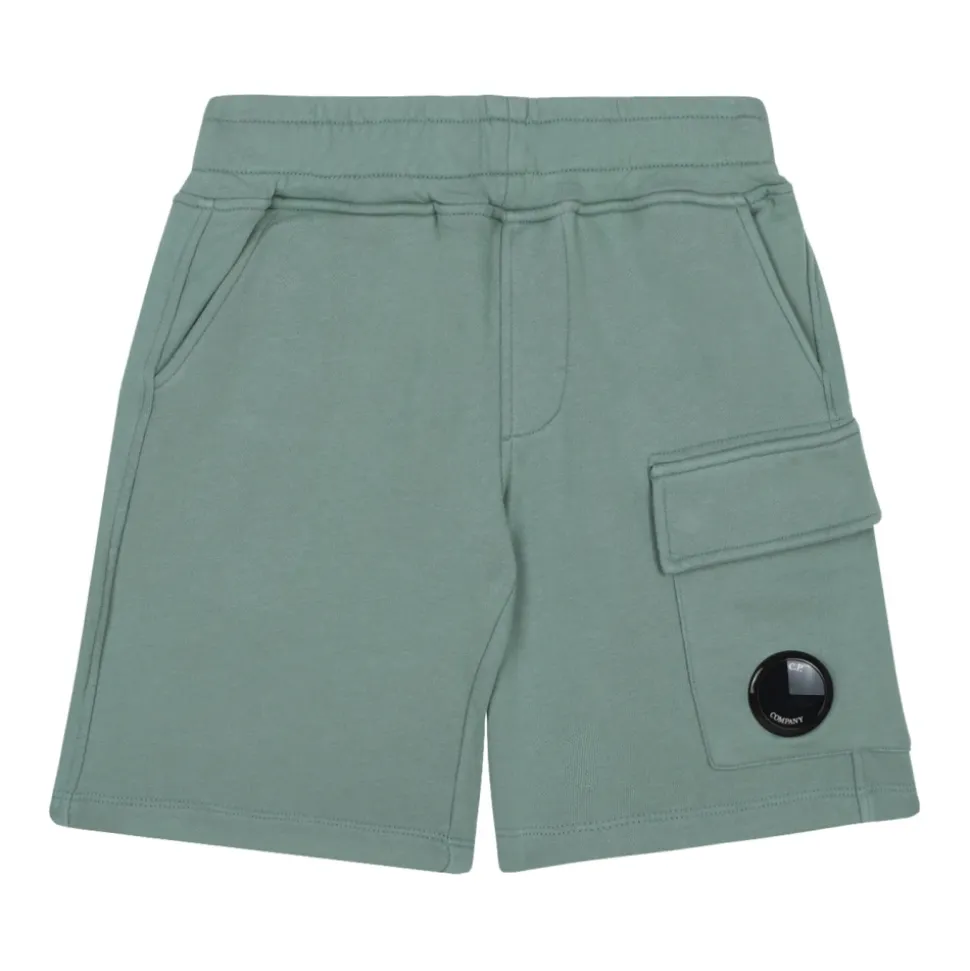 Hellgrüne Track Shorts mit Linsendetail