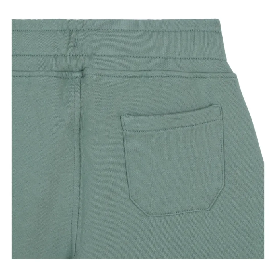 Hellgrüne Track Shorts mit Linsendetail