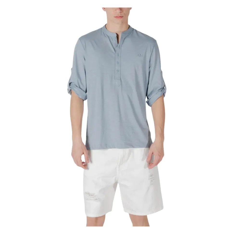 Henley Shirt Casual Top Dreiviertelarm