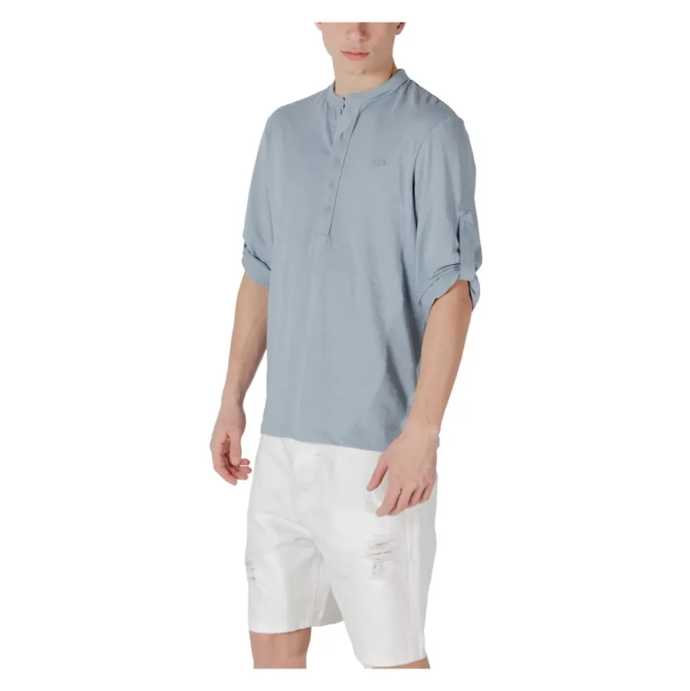 Henley Shirt Casual Top Dreiviertelarm