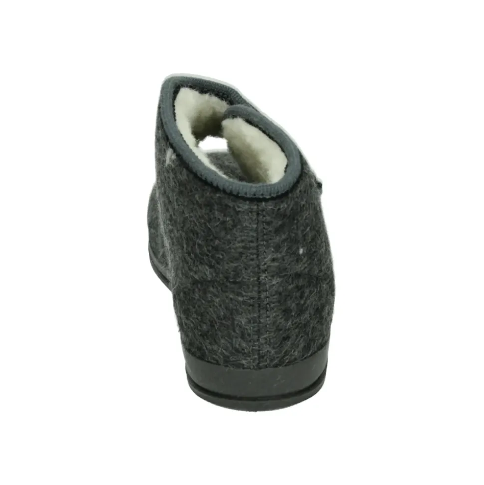Herren Hausschuhe Grau Stoff Gummisohle