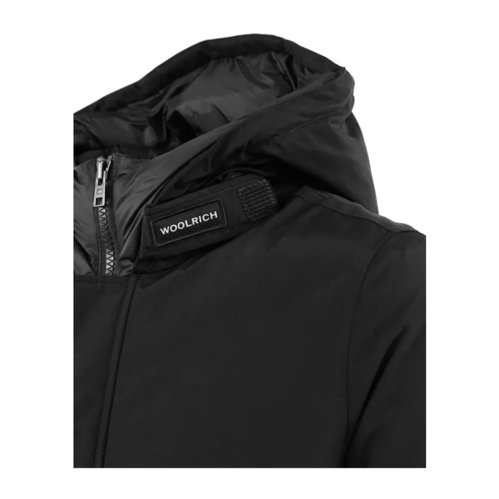 Herren Polar Parka mit hohem Kragen Schwarz