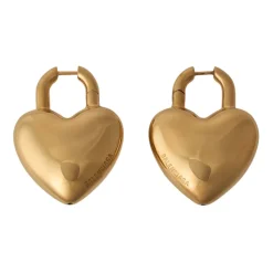 Herz Design Goldfarbene Ohrringe Set