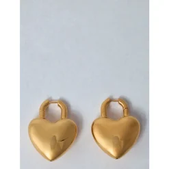 Herz Design Goldfarbene Ohrringe Set