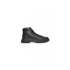 High-Top Stiefel aus genarbtem Leder