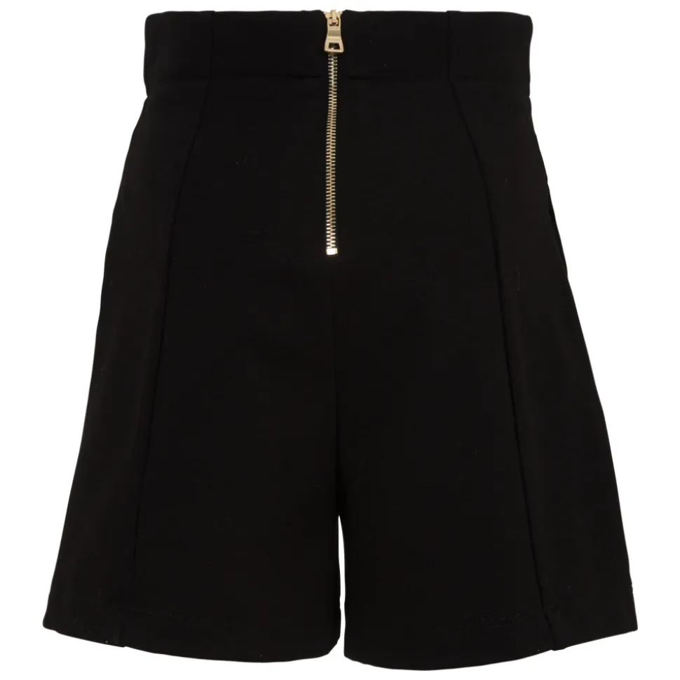 High-waist Button-detail Shorts