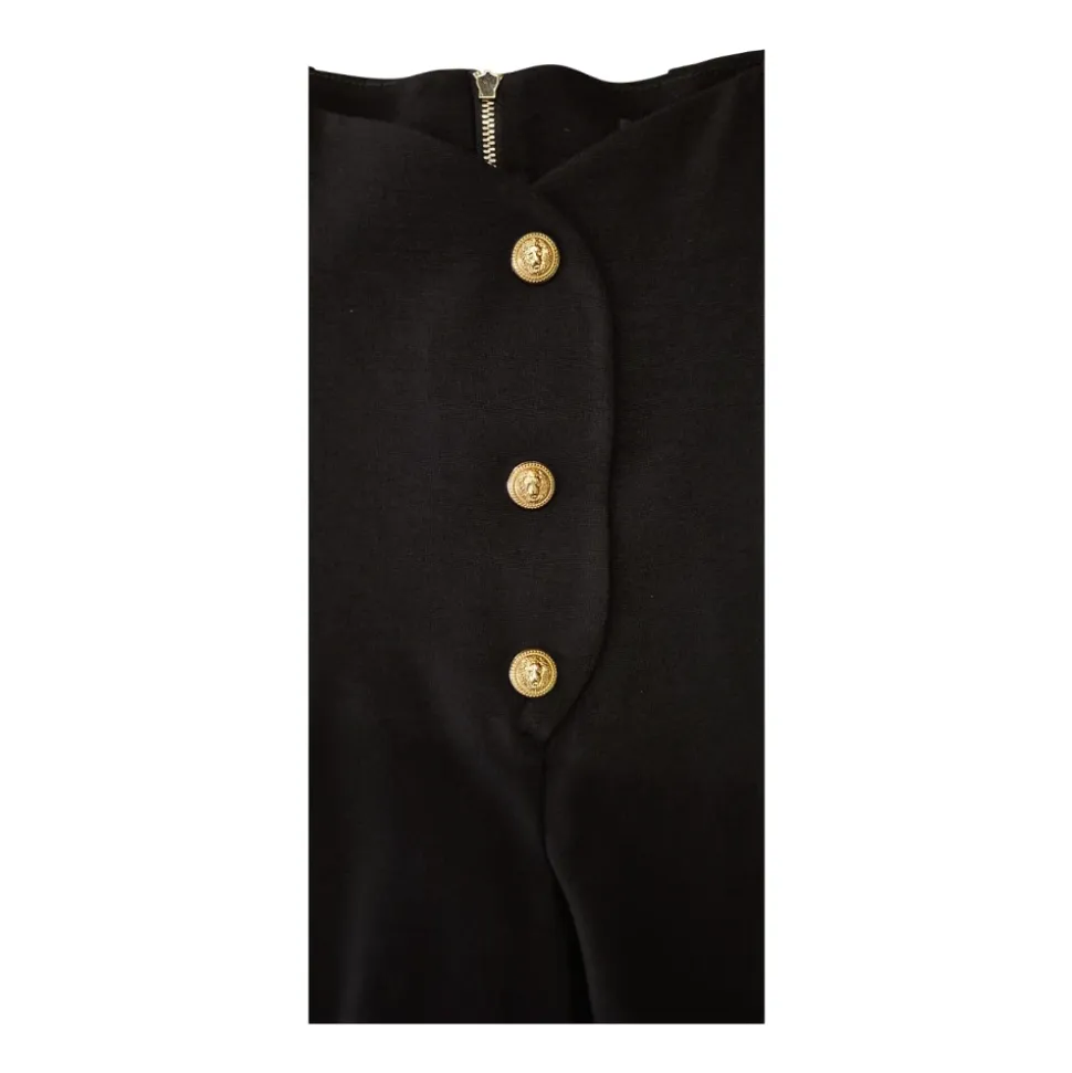 High-waist Button-detail Shorts