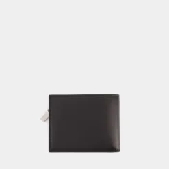 2in1 Leder Geldbörse - Schwarz/Silber