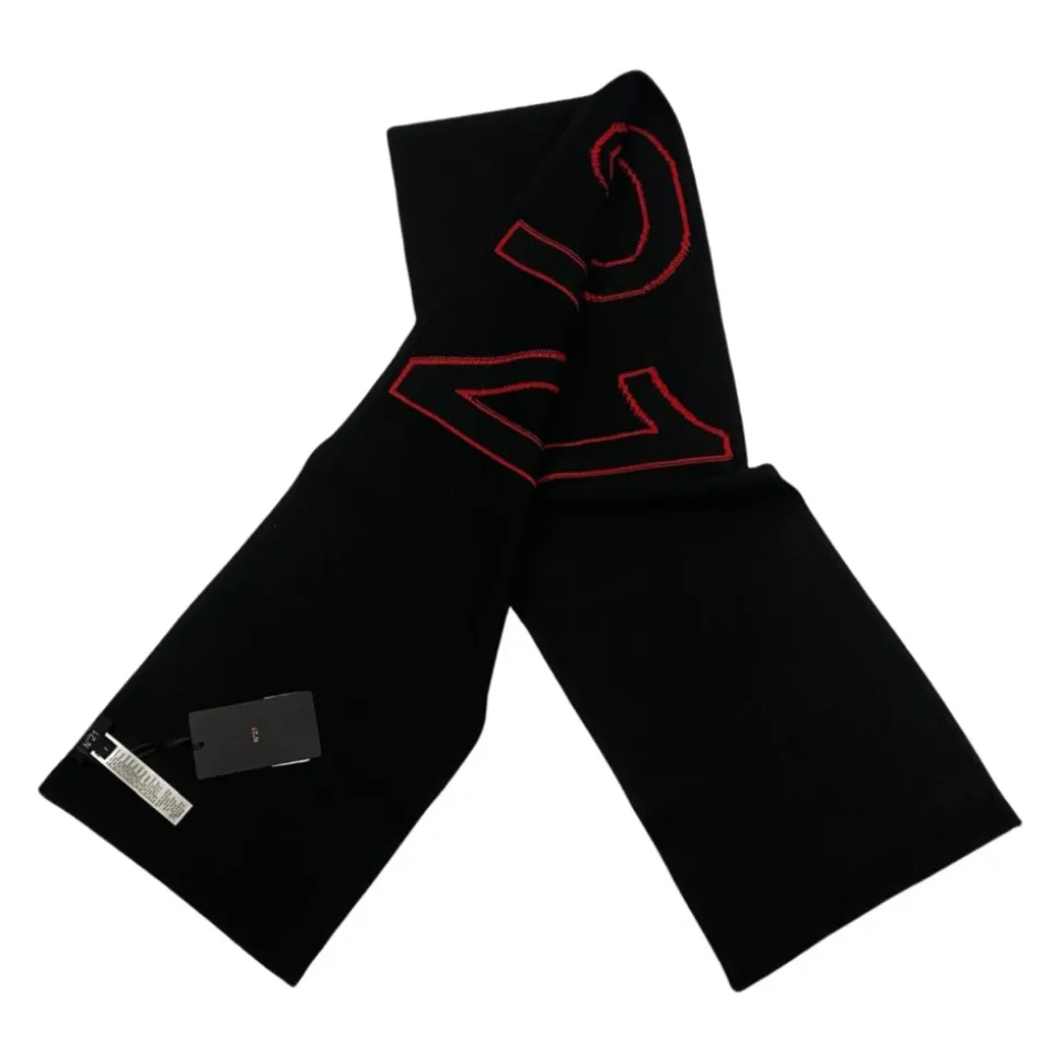 Intarsien-Strickschal mit Logo