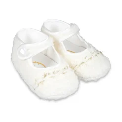 Ivory Bouclé Tweed Ballet Flats