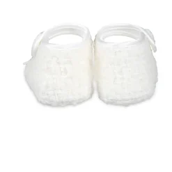 Ivory Bouclé Tweed Ballet Flats