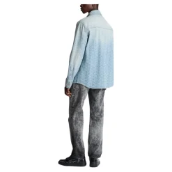 Jacquard-Denimhemd mit Monogramm