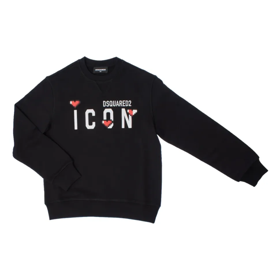 Jugendlicher Rundhalsausschnitt Pullover mit Pixelherzen