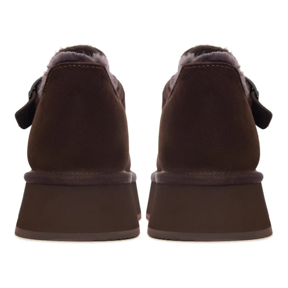 Kakao Schnalle Shearling Loafer - Braun